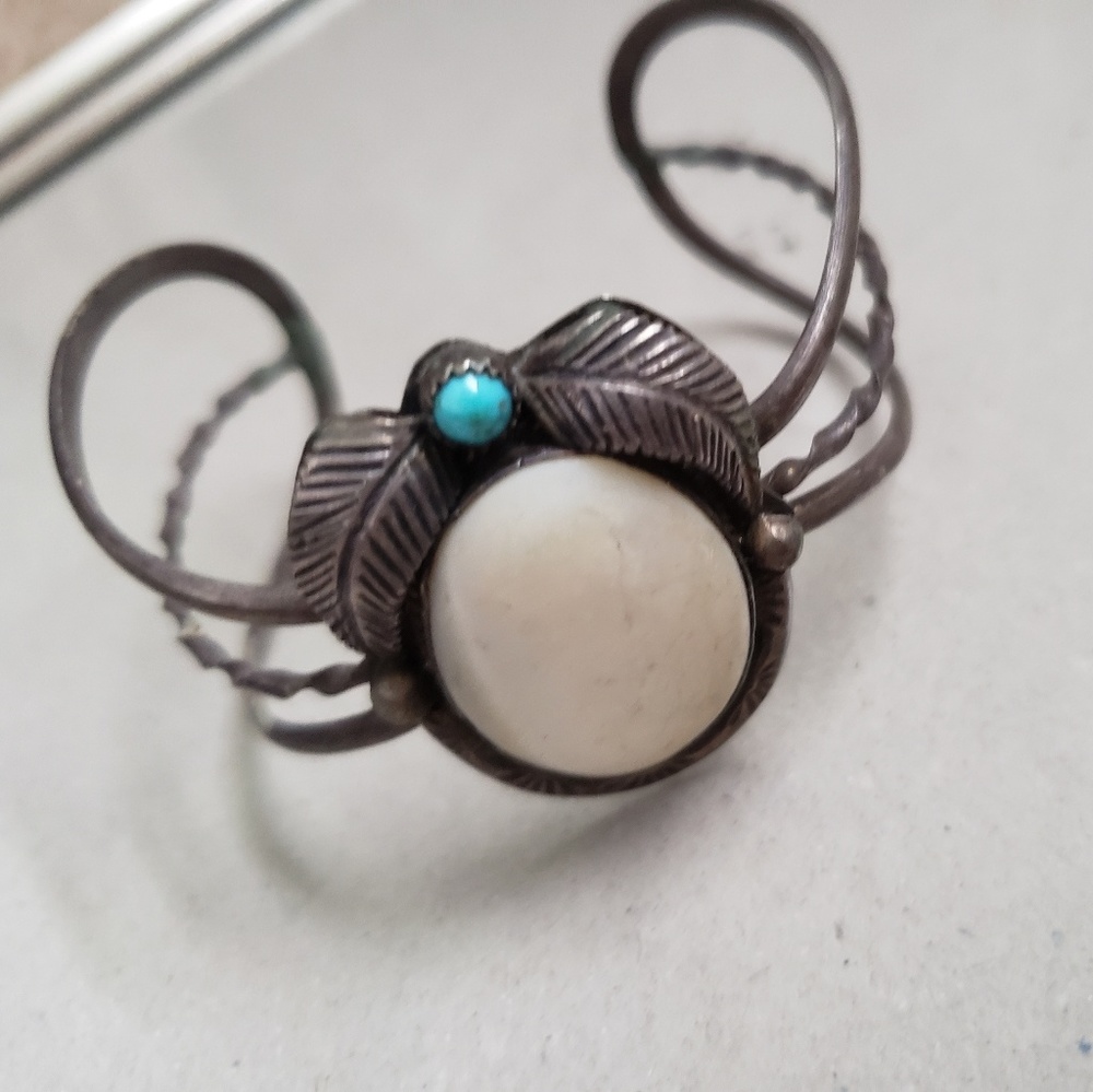 Genuine Turquoise and Opal Cuff Bracelet